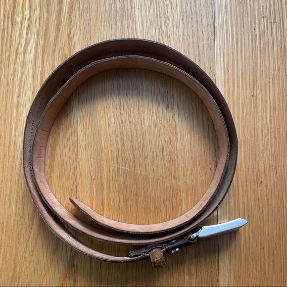 rag & bone brown suede leather belt with silver buckle - Picture 9 of 9